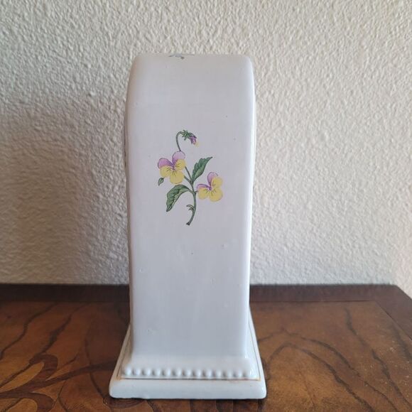 PS limited edition 1994 vintage 90s ceramic white cream floral shelf clock analo - Picture 2 of 6